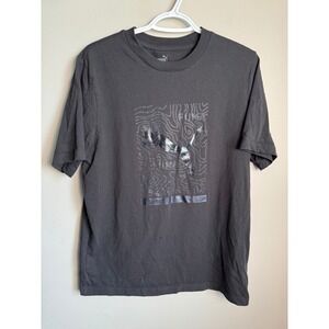 Puma Mens Graphic T-Shirt L Short Sleeve Circuit Board Logo Charcoal Grey Tech